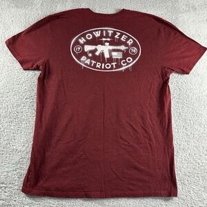 Howitzer Patriot Co. Shirt‎ Mens XL Red Burgundy Spray Painted Graphic Minimal